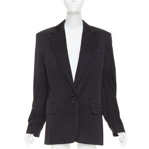 ALEXANDRE VAUTHIER black viscose flap pockets oversized blazer jacket FR40 L
